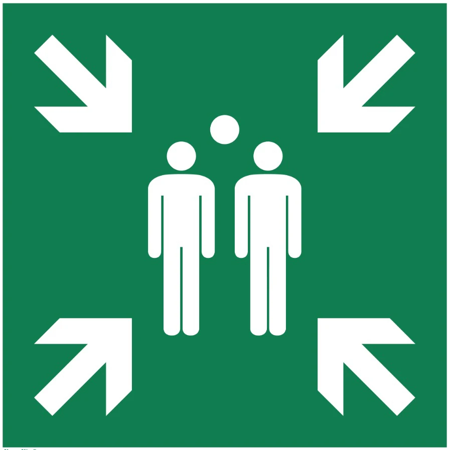 Rettungszeichen Sammelstelle 400 x 400 mm nachleuchtend