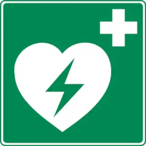 Rettungszeichen Defibrillator 200 x 200 mm