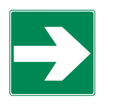 Rettungszeichen Richtungspfeil für Rettung 200 x 200 mm